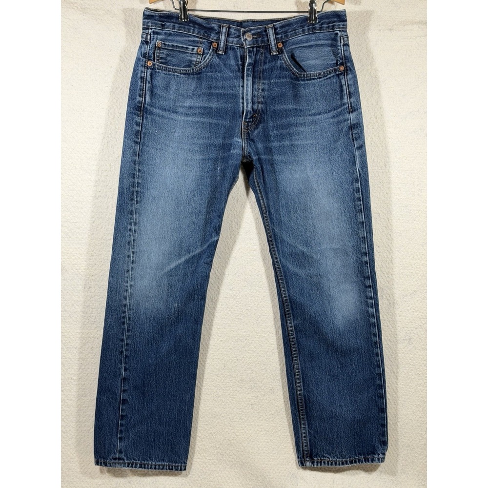Levis 505 Regular Fit Jeans Mens 34x30 Blue Denim Classic Workwear Casual